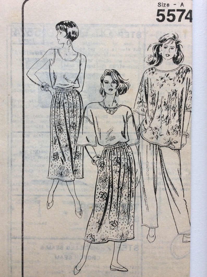Skirt Vintage Mail Order Reader Mail 5574 Women\u2019s Shirts and Vest sewing pattern-Sizes 8-18 Bust 31.5\u201d-40\u201d-FF complete