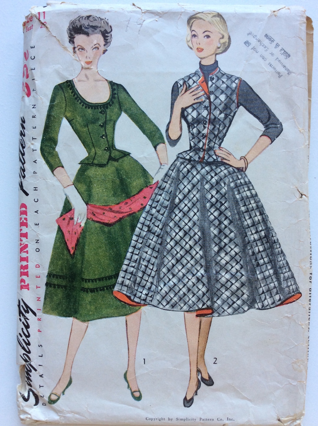 Vintage Ca. 1940s Simplicity 3939 Womens Skirt Top & Etsy