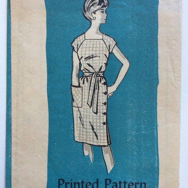Vintage ca. 1960s Mail Order 4958 Women’s Dress sewing pattern-Size 18 Bust 38”-Cut, complete