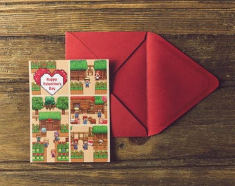 Stardew Valley Valentine's Day Card – Gamer Love, Printable Template (Instant Download)