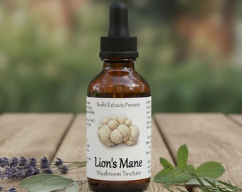 Lion's Mane Tincture (Hericium Erinaceus) - Cold Steeped Fruits Grown in USA!