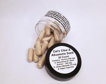Akuamma Seed & Cat's Claw Bark Extracts - Capsuled with Taurine