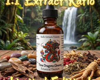 Three Ginsengs Herbal Tincture - 2 Fl. Ozs. (60 mL) - American, Korean, & Siberian Ginseng Root