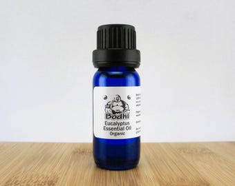 Organic Eucalyptus Pure Essential Oil - 15 mL Bottle with Eyelet Dropper Lid