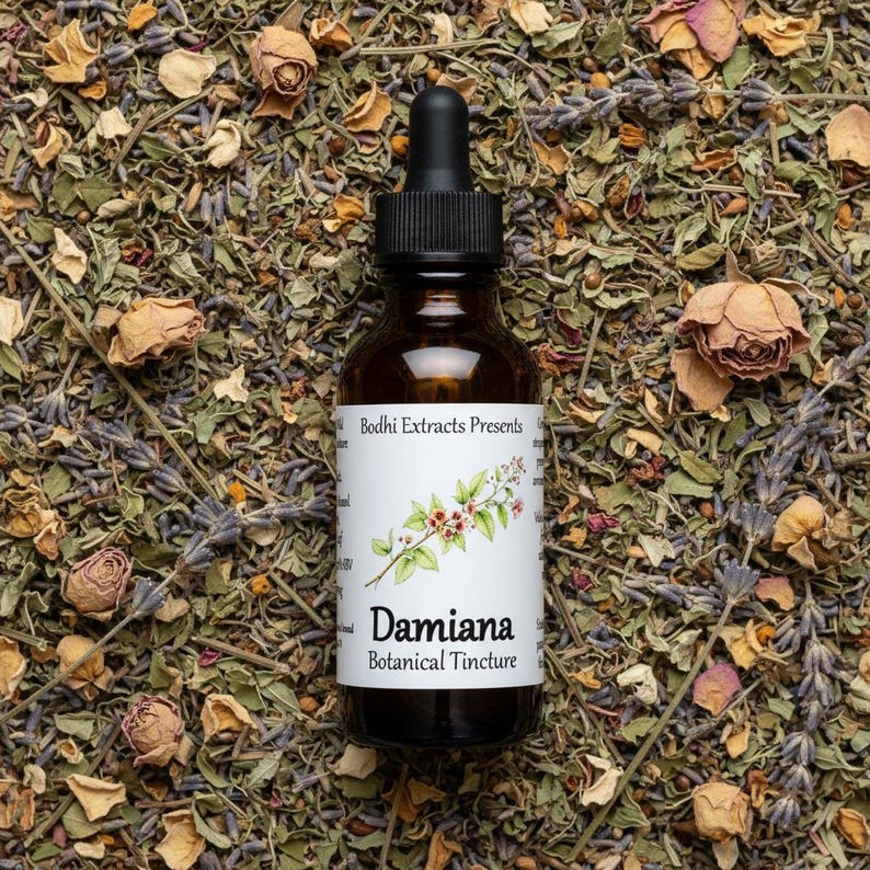 Damiana Herbal Tincture - Wild Harvested & Highly Aromatic! immagine 1