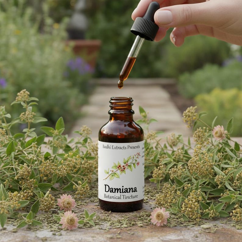 Damiana Herbal Tincture - Wild Harvested & Highly Aromatic! immagine 2