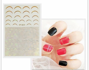 Adesivo per unghie zodiaco galassia stella costellazione linee dorate meteora punta francese adesivo autoadesivo per nail art XFSeries
