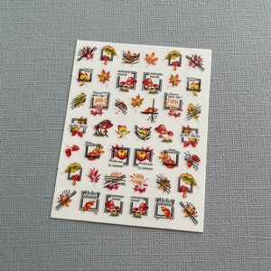 Herbst Ernte Nail Art Aufkleber Rot Herbst Blatt Orange Kürbis Pilz Eiche Eichel Hallo Herbst selbstklebende Nail Art Decals JOSeries