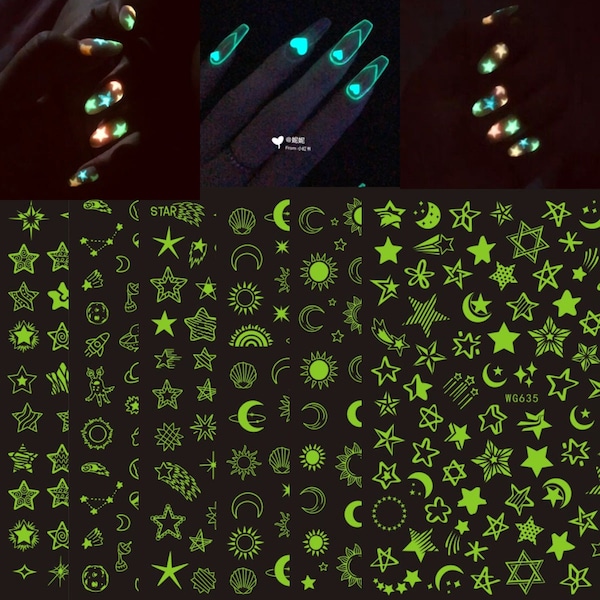 Luminous Galaxy Constellation Nail Art Sticker Stars Moons Sun Zodiac Meteor Self Adhesive Nail Art Decals Stickers WGSeries