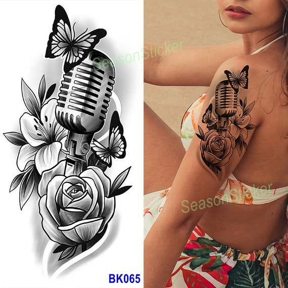 28 Unique Microphone Tattoo Ideas Not Just Vintage  Yona Marie  Yona  Marie Music