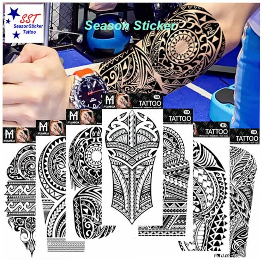 Buy Black Tribal Arm Tattoo Lettering Words Robotic Arm Mechanical Online in India - Etsy