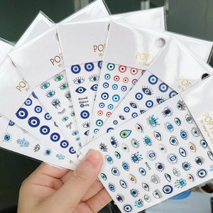 Hamsa Hand Evil Eye Hand of Fatima Selbstklebende Nail Art Sticker Decals WGSeries