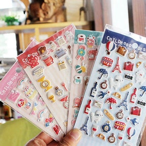 Sticker pour scrapbooking, joyeux anniversaire, voyage, cuisine, sweet Day, cristal 3D, bulles gonflées, artisanat
