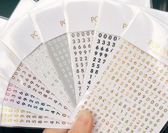 Silver Glitter Number Stickers Self Adhesive Peel off Numbers 0 to