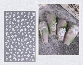 Kersenbloesems Sakura-nagelsticker lente witte bloem omtrek zelfklevende nagelstickers F-series