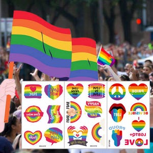 Set van 3 stuks Happy Pride Day tijdelijke tattoo regenboog vlag liefde is liefde wint trots op liefde lichaam taille arm nek tattoo sticker wsaseries