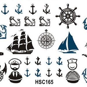 Sailing to The Sea Barque Sailboat Boat Anchor Rudder Compass hWaist Arm Neck Body Temporary Tattoo Sticker HSCSeries