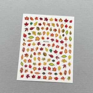 Herbst Blatt Nail Art Aufkleber rote Ahorn Blätter Orange Eiche Bunt Herbsternte selbstklebende Nail Art Aufkleber WGSeries