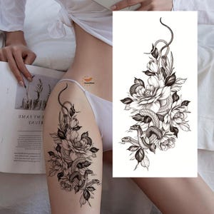 Large Leg Tattoo - Etsy Finland Large Leg Tattoo - Etsy Finland