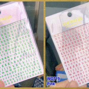 26 Letters English Nail Sticker Latin Alphabet Uppercase Lowercase 3D ...