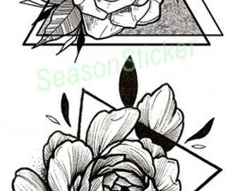 Black Sketch Crescent Moon Flower Butterfly Snake Roses Daisy Sunflower  Leaf Body Waist Arm Neck Temporary Art Tattoos Bkseries -  Canada