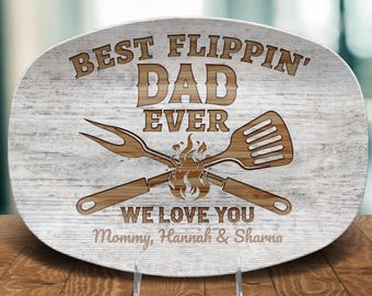 Personalized Grilling Plate, Father’s Day Gift, Custom Grill Master Gift for Dad Birthday Present, Husband Gift