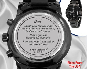 Father Of The Groom Gift From Son, Groom To Father Watch, Son To Father Wedding Gift, Personalized Dad Watch, Christmas Gift, Groom To Dad