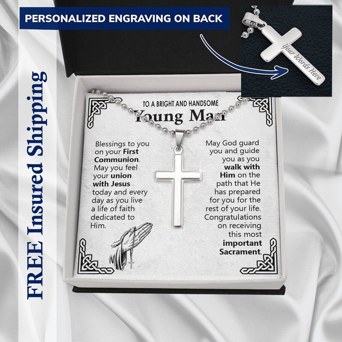 First Holy Communion Gifts For Boy 1st Communion Cross Etsy