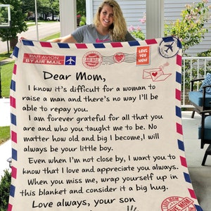 Cobertor personalizado para a mãe, presente de dia das mães do filho - Cobertor para a mãe, cobertor, treinador