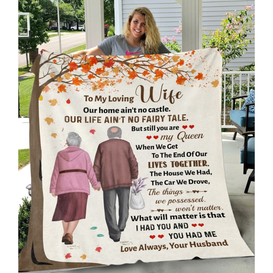 To My Wife Anniversary Gift Throw Blanket Couch, Love Letter Blanket