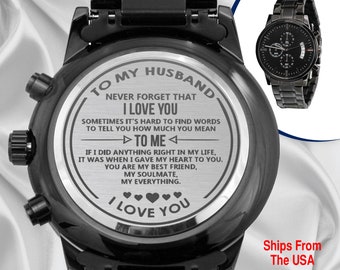 Engraved Watch For Husband,  1st Anniversary Gift For Husband