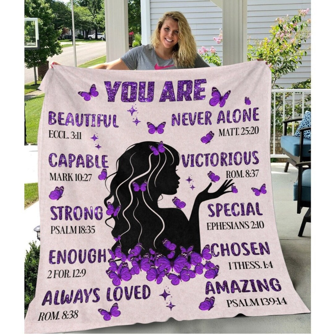 You Are Enough Bible Verse Blanket Daily Positive Affirmation Etsy