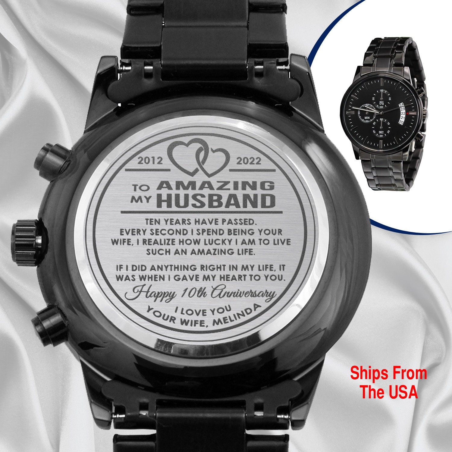 20th Anniversary Gift-personalized Watch for Husband-gifts for 