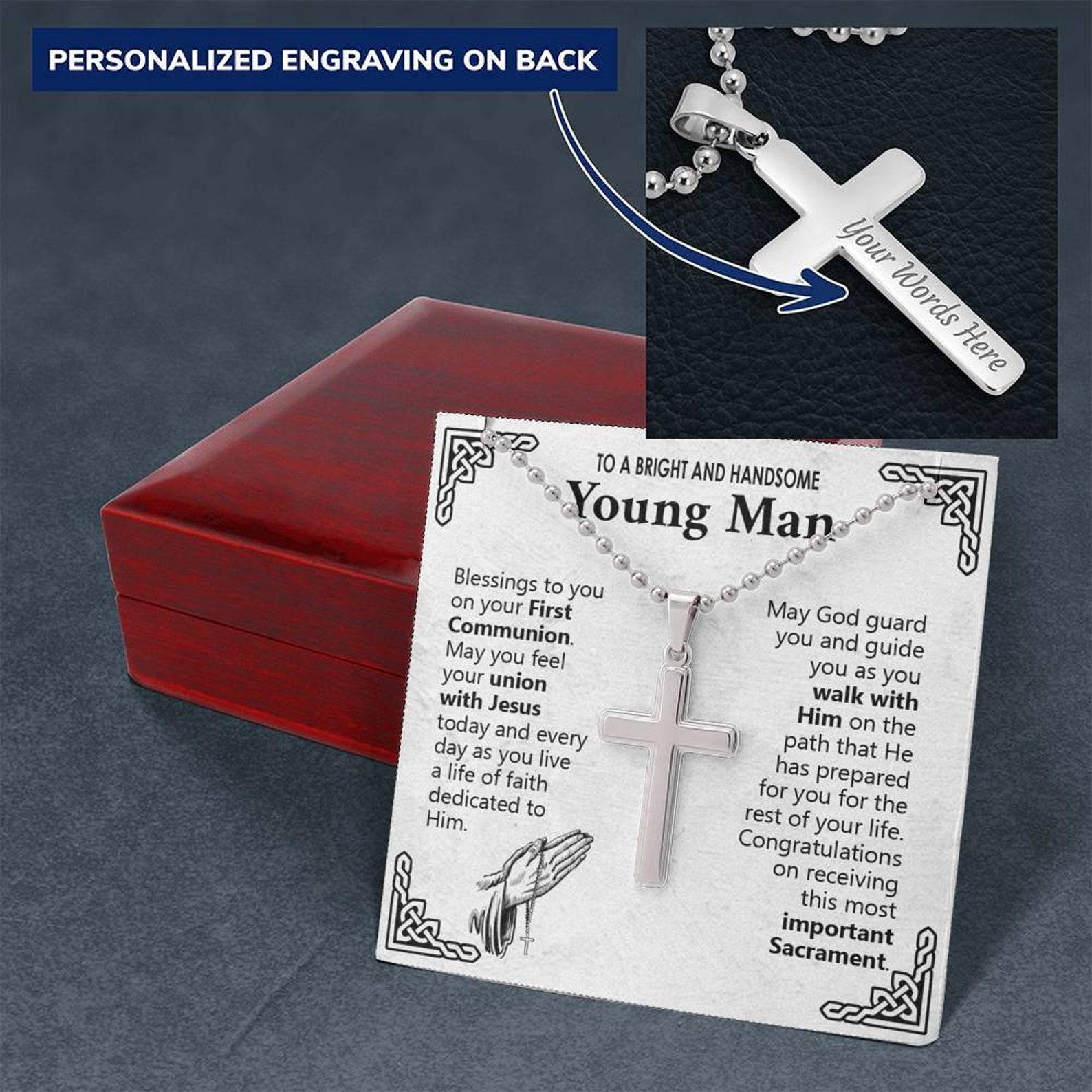 First Holy Communion Gifts for Boy 1st Communion Cross Etsy