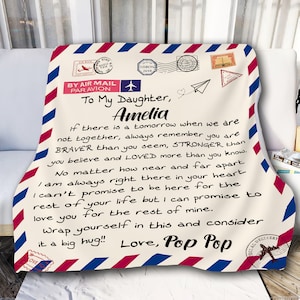 Regalo de cumpleaños número 16 para hija: manta personalizada para mi hija, regalo de cumpleaños número 18 para ella, regalo de graduación universitaria por mudanza
