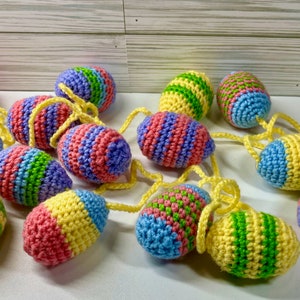 Crochet Easter Egg Garland | Easter Decor | Holiday Decor | Easter Decorations | Spring Garland | Spring Decorations | Holiday Garland