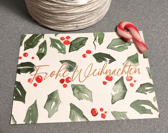 Weihnachtskarte Aquarell Grußkarte a5 mit Umschlägen