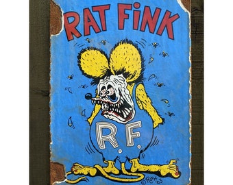 Rat Fink Garage Sign Etsy