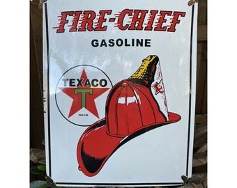 TIN SIGN /"Fire Chief Hat/" Gas-Oil Signs Rustic Wall Decor