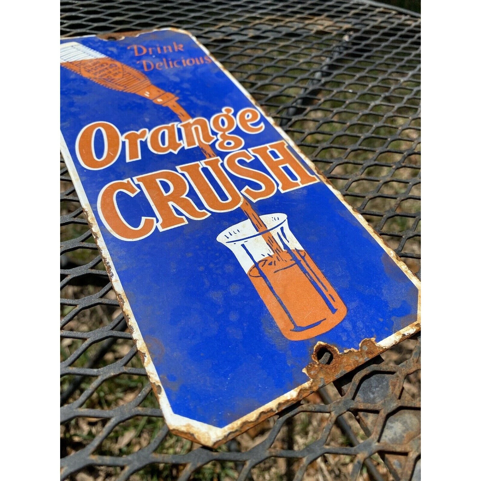 VINTAGE ORANGE CRUSH Porcelain Metal Sign Advertising Oil Gas Etsy