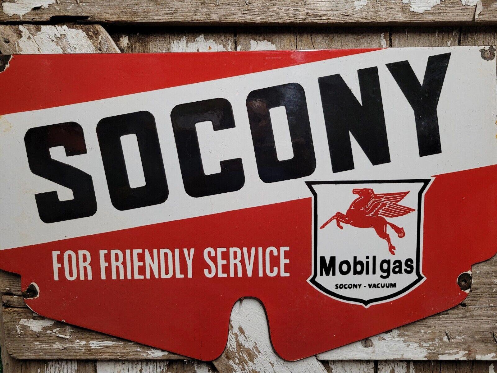 Socony Mobil Pegasus VINTAGE PORCELAIN SIGN 30