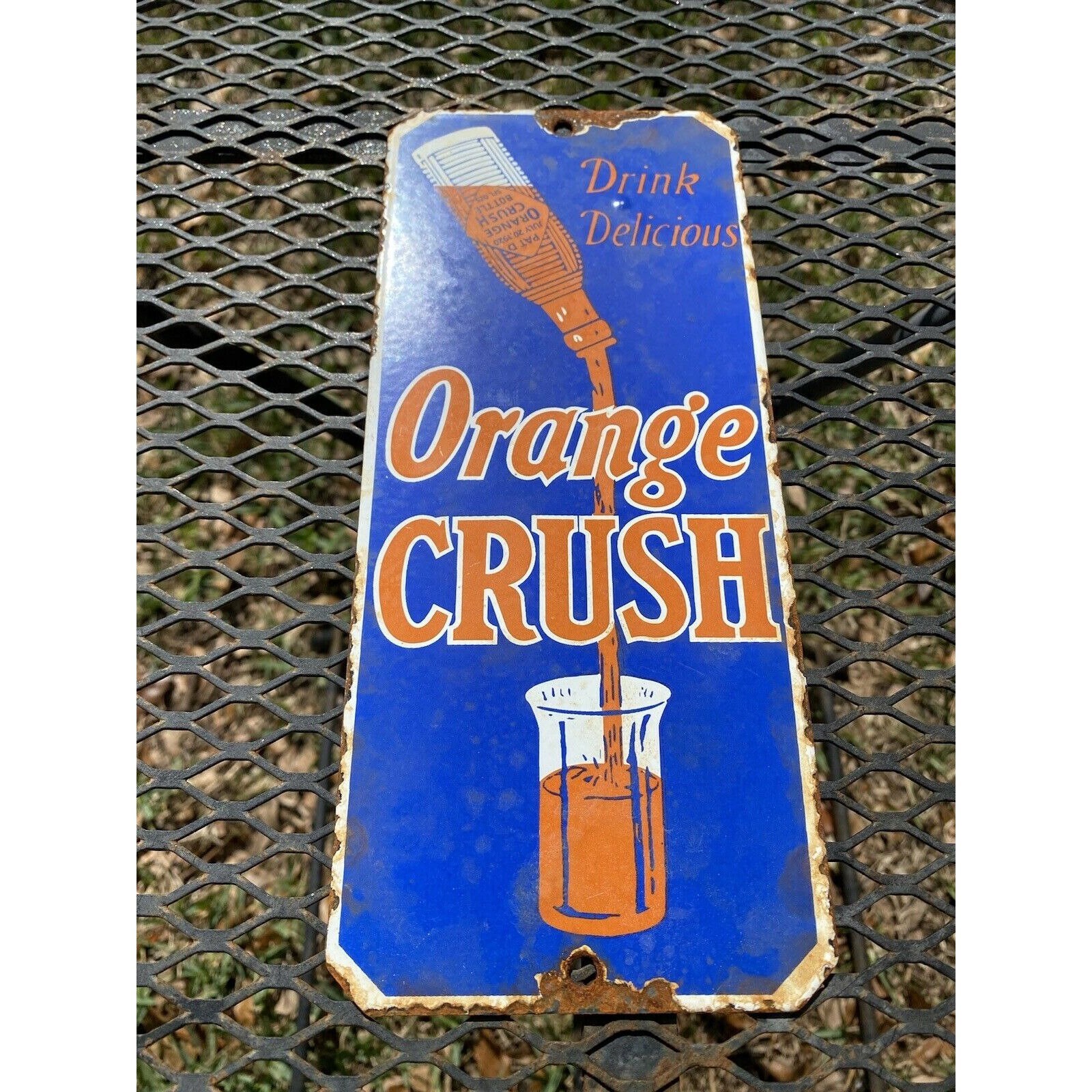 VINTAGE ORANGE CRUSH Porcelain Metal Sign Advertising Oil Gas Etsy