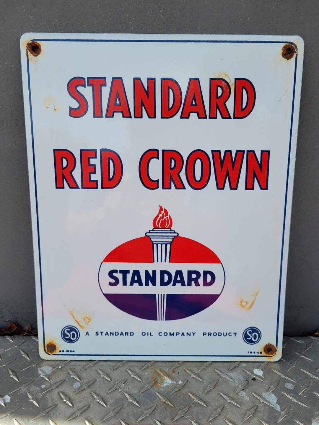 VINTAGE STANDARD OIL Porcelain Advertising Sign Gas Pump Plate Etsy
