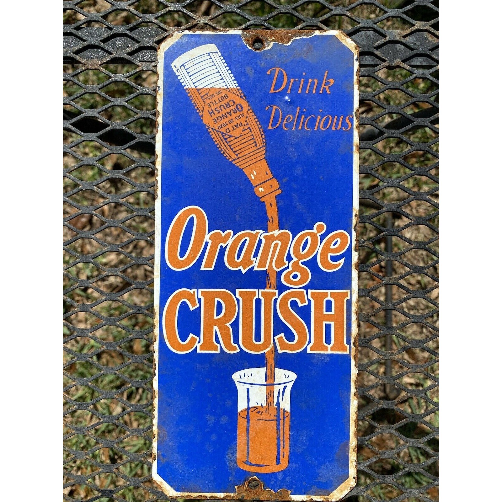 VINTAGE ORANGE CRUSH Porcelain Metal Sign Advertising Oil Gas Etsy