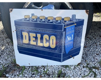 Vintage Delco Sign - Etsy