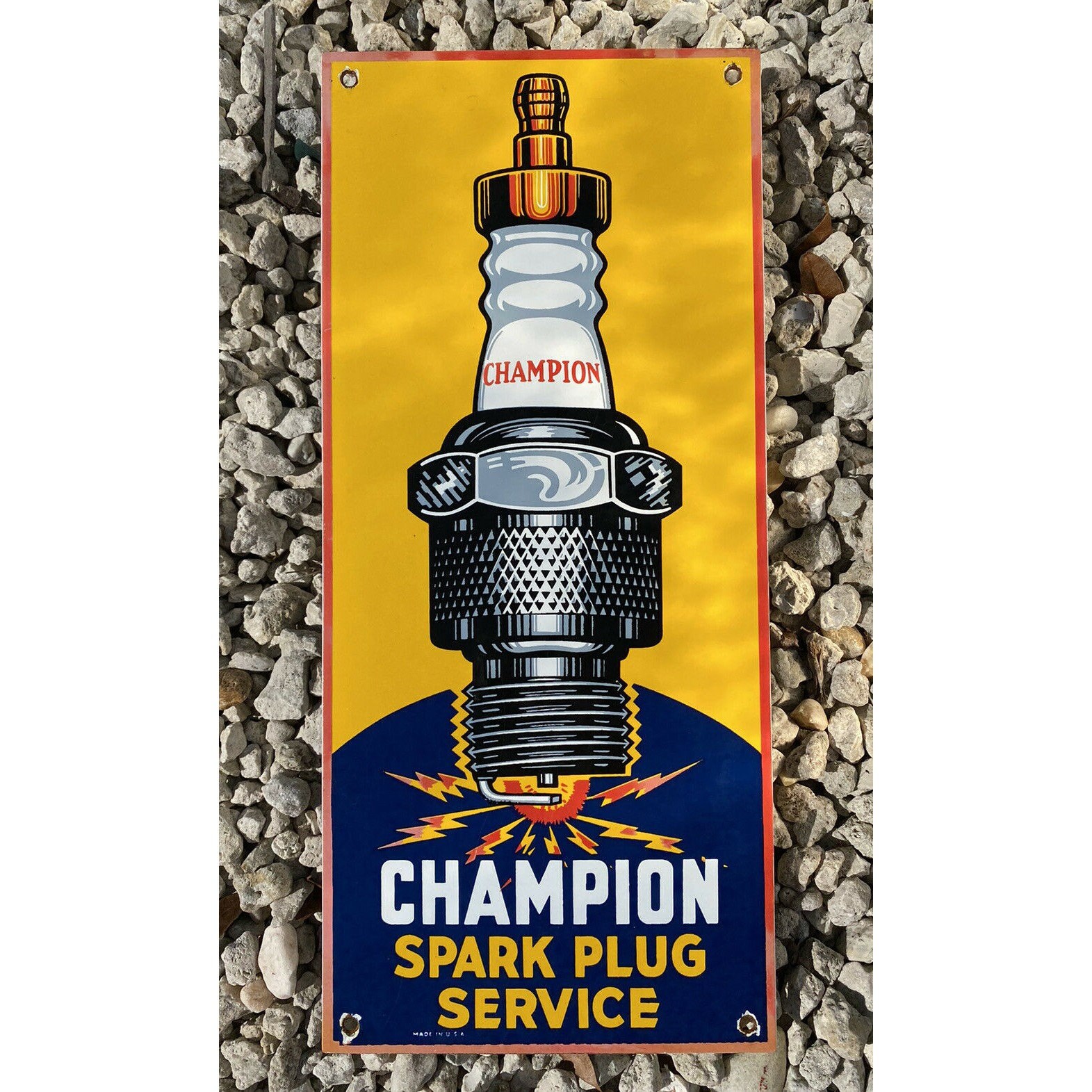Vintage Original Champion Spark Plug Sign for sale Only 2 left at 75