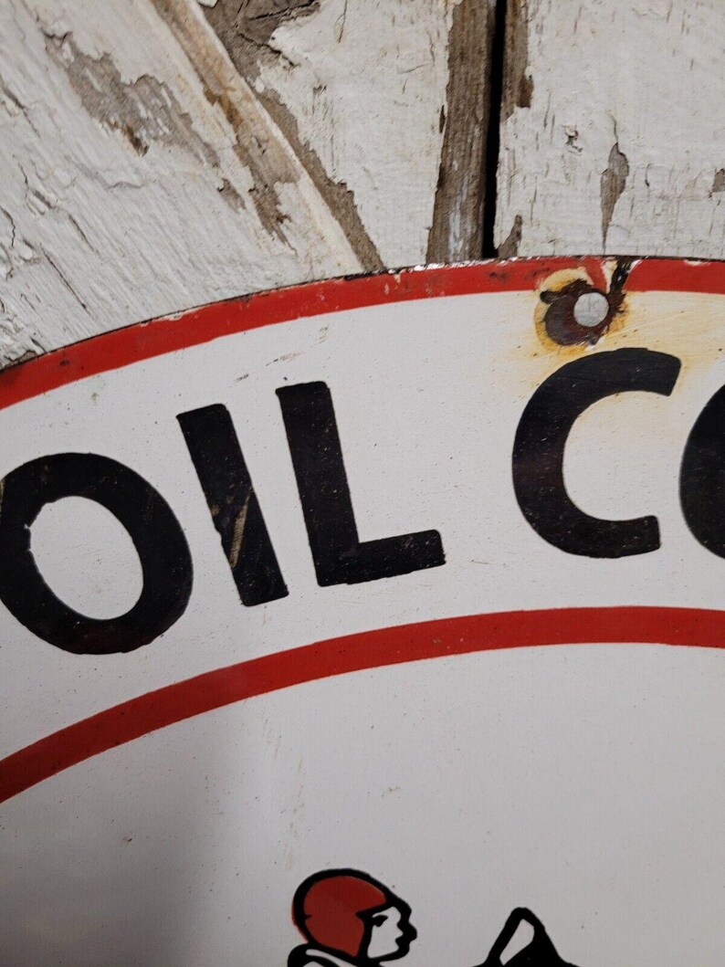 VINTAGE MOBIL 30 VACCUUM Porcelain Advertising Sign Gas Etsy