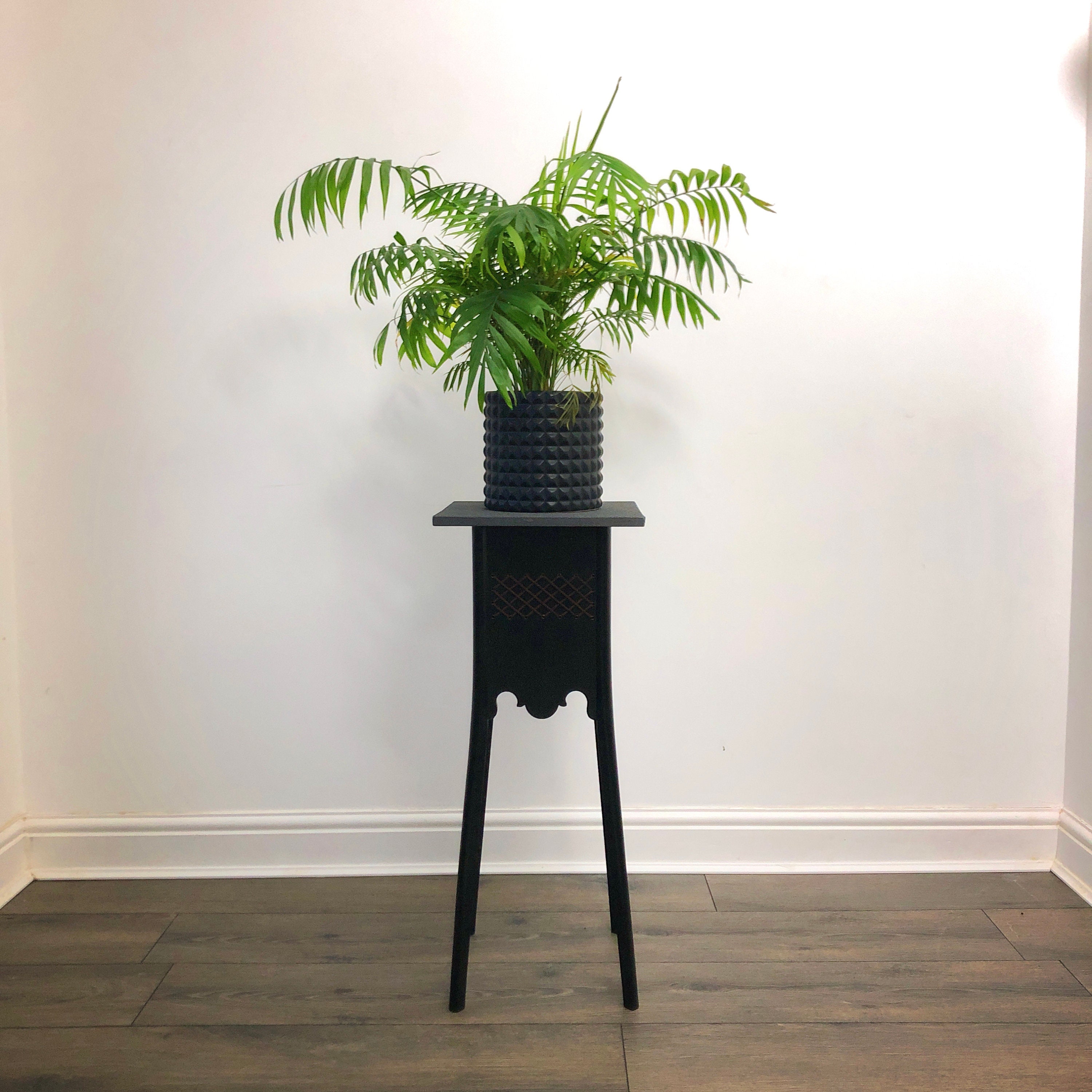 SOLD tall black wooden plant stand Etsy