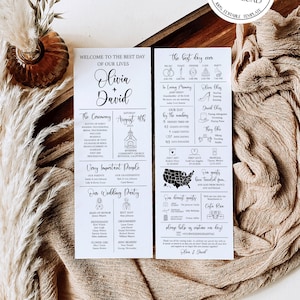 May include: A wedding invitation template with a minimalist design. The invitation includes the names Olivia and David, the date August 4th, 2024, and event details. The design is in black and white with a rustic aesthetic.