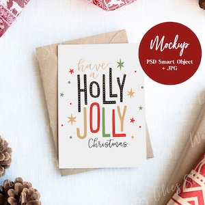 Maqueta de tarjeta de Navidad, Mockup Christmas card, Holiday Card Mockup, Mockup Holiday card, Invitation Mockup, Holiday Mockups, Christmas Mockup